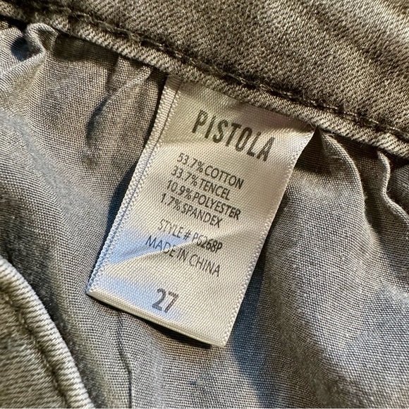 Pistola ‘Audrey’ Moto Style Ribbed-Knee Skinny Jeans in “Eden” Olive Green Sz 27 - Picture 9 of 14